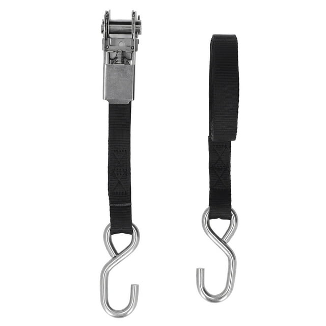 KIMISS 1in 25mm Ratchet Tie Down Straps Black Rust Proof Precise Stitching for MotorcycleTrailer Truck Kayak Boat