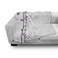 thumbnail image 3 of Spring Soft Flannel Fleece Throw Blanket, Violet Tree Swirling Persian Lilac Blooms with Butterfly Ornamental Plant Graphic, Cozy Plush for Indoor and Outdoor Use, 60" x 80", Plum White, by Ambesonne, 3 of 6