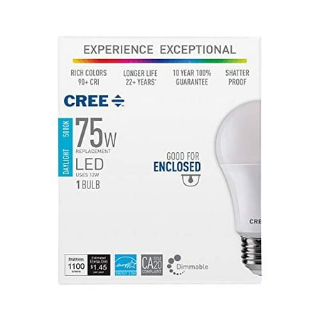 CREE - 75W Equivalent Daylight (5000K) A19 Dimmable LED Light (Best Price On Cree Led Bulbs)