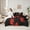 Red, variant on Castle Fairy Japanese Samurai Bedding Comforter Set 7pcs for Kids Teens Adults,Black Red Queen Bedding Sets Super Cozy,Exotic Style Queen Sheet Sets,Luxury Bedroom Decor,Reversible