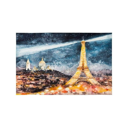 

MKHERT Surrealism Paris at Night with Eiffel Tower As Lighthouse Placemats Table Mats for Dining Room Kitchen Table Decoration 12x18 inch Set of 6