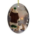 thumbnail image 2 of Santa's Foxes Woodland Sunset Art Christmas Ornament, 2 of 5