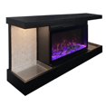 thumbnail image 4 of ActiveFlame Home Décor Series Fireplace Floating Mantel Shelf with Lighting, Hexagon Tile, 4 of 5