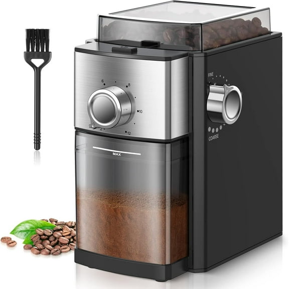 conical burr coffee grinder Mill Coffee Bean electric cheffano BG701 with 8.8oz Large Bean Hopper 18 Grind Settings Espresso turkish