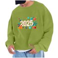 thumbnail image 1 of Sudadera sin capucha para hombre, sudadera con estampado del año 2025, jersey de cuello redondo, manga larga, para ejercicio, sin sombrero, abrigo, sudadera con capucha, blusa de poliéster para hombre, 1 of 4