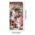 thumbnail image 4 of KOYPTL Easter Door Cover for Front Door, Cute Easter Bunny Egg Wreath Pattern for Front Door, Welcome Door Porch Sign Banner for Spring Holiday Party Easter Decorations Indoor, 35.4x70.8 inch, B, 4 of 7