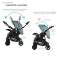 thumbnail image 4 of Carriola para Bebé y Autoasiento D'bebé Sistema de Viaje Elite Reversible Travel System Con Portabebé Verde, 4 of 6