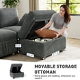 thumbnail image 6 of BedLuxury 81" Sectional Sleeper Sofa With Pull Out Bed, Storage Ottoman & USB Charging, L Shape Modern Couch for Living Room, Corduroy Gray, 6 of 10