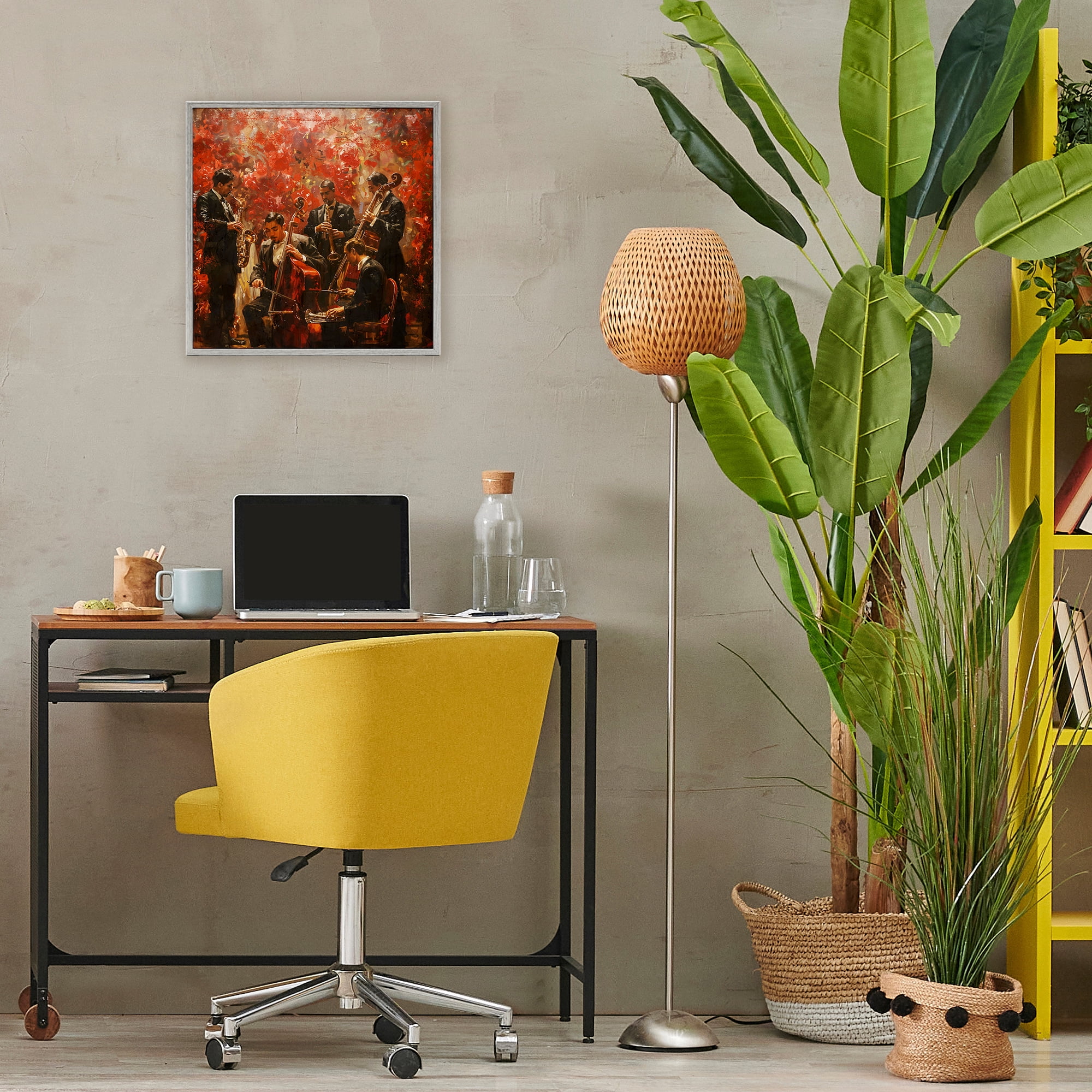Stupell Industries Play More Jazz Performance Gray Framed Giclee Art, design by Marta Wiley