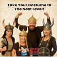 thumbnail image 6 of Nicky Bigs Novelties Adult Nordic Viking Helmet with Horns Braids Barbarian Warrior Costume Accessory Gold, 6 of 6