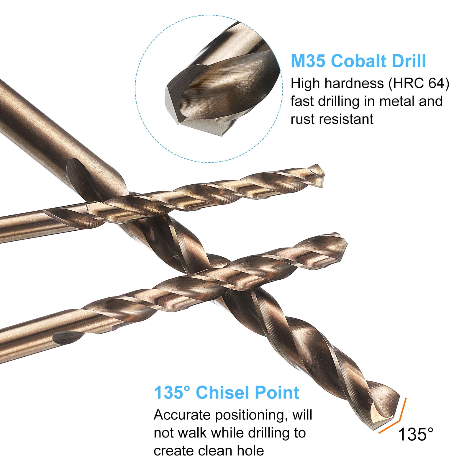 2pcs M35 Cobalt Drill Bit Set 12mm Cobalt High-Speed Steel