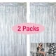 thumbnail image 1 of Paquete de 2 cortinas de aluminio con flecos y oropel metálico plateado para cumpleaños, bodas, baby showers, fiestas de discoteca, 1 of 5