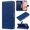 Blue, variant on Wallet Case for iPhone 16 with Card Holder, PU Leather Flip Folio Shell Wrist Strap Stand Function Magnetic Closure Shockproof Protective Phone Cover for iPhone 16, Black