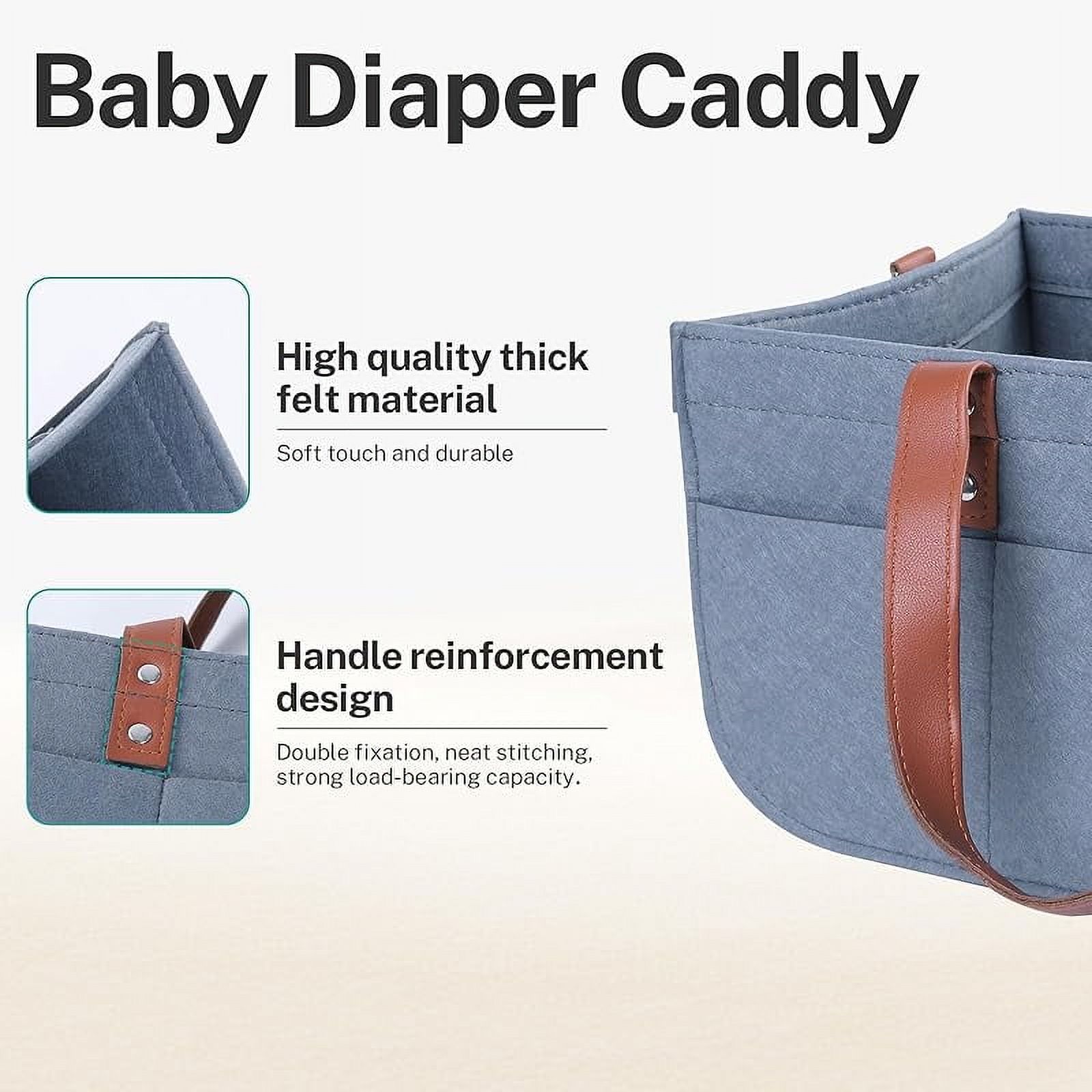 Diaper Caddy Bag,Car Organizer and Storage,Caddy Organizers with Handles and Straps, Baby Bottle Organizer for Nursery,Portable Baby Diaper Caddy
