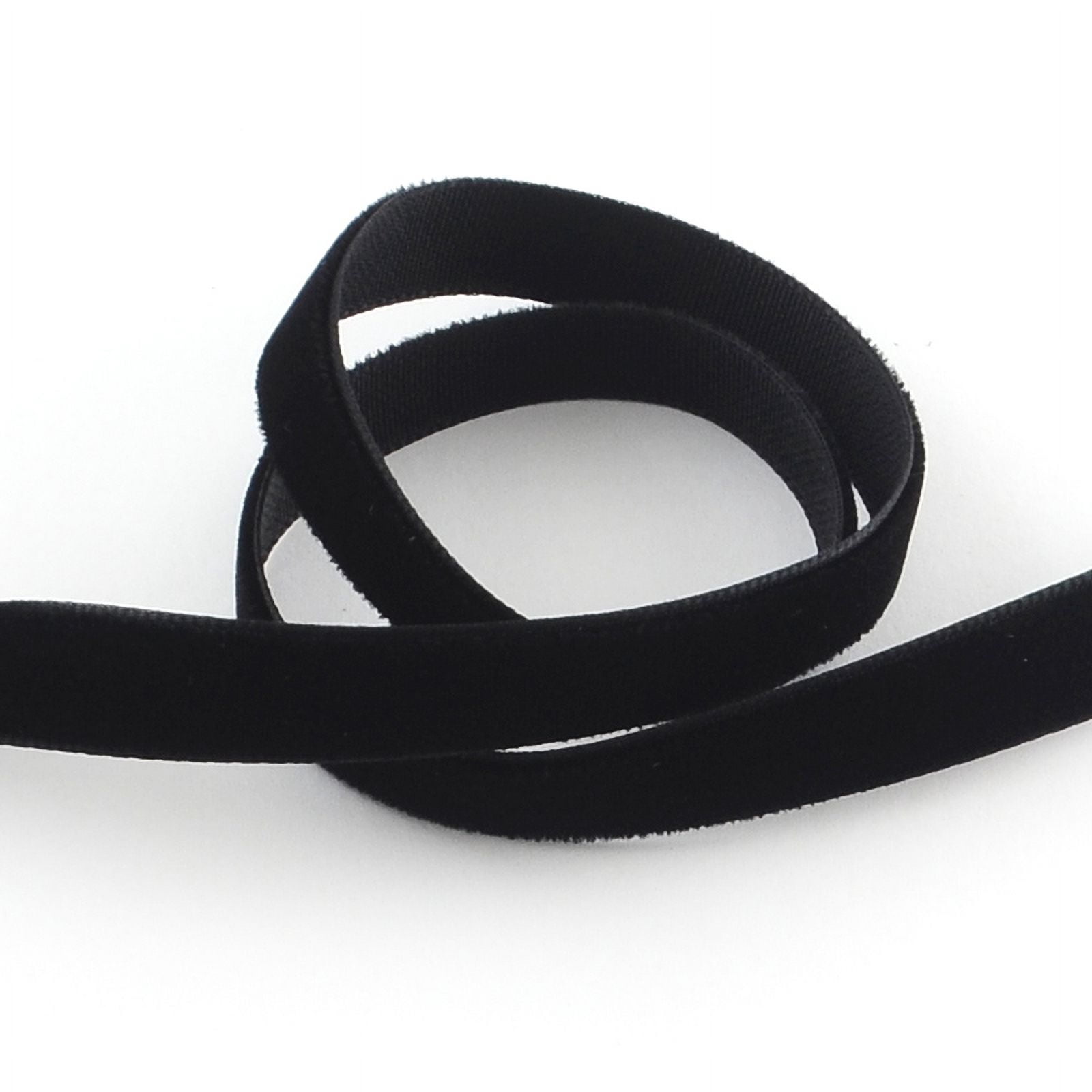 1 Roll 3/8 inch Single Face Velvet Ribbon Black 3/8 inch(9.5mm) about 200yards/roll(182.88m/roll)