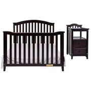 AFG Baby Furniture Kali 4-in-1 Convertible Crib and Changer, Espresso