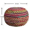 thumbnail image 3 of LR Home Savanna Round Rainbow Striped Indoor Pouf Ottoman, 20" H x 14" W, 3 of 6