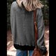 thumbnail image 4 of Sudadera Holgada de Otoño para Mujer, Informal, de Punto A Rayas, Larga, Cuello Redondo, Abertura, Tipo Túnica Negro L, 4 of 8