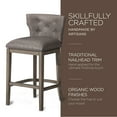 thumbnail image 4 of Maven Lane Hugo Bar Stool, Reclaimed Oak w/ Ronan Stone Vegan Leather, Set of 3, 4 of 7