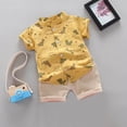thumbnail image 2 of Odeerbi 1-5 Años Conjunto de Verano Para Niños Camisa de Manga Corta de Algodón Con Dinosaurio Conjunto de Dos Piezas Camisa Con Cuello Alto Estampada Pantalón Corto Con Cintura Elástica, 2 of 4