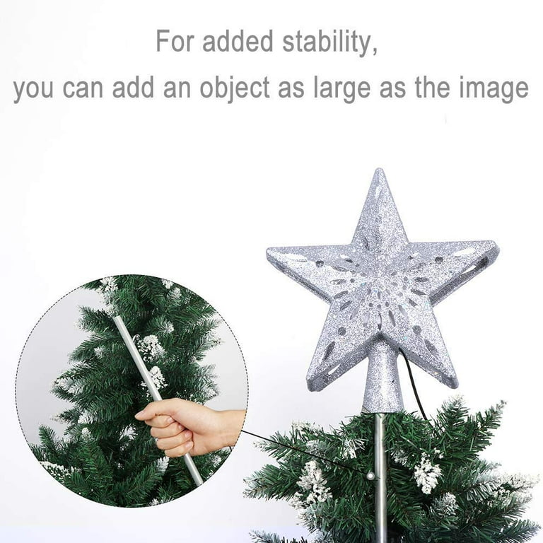 Dearhouse 3D Snowflake Christmas Tree Topper Lighted Tree Toppers with LED  Rotating Projector Lights, Silver Snowflake Tree Topper for Christmas Tree  Decorations 