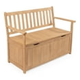 thumbnail image 3 of happimess STB1000A Sophie 48" Traditional Farmhouse Lift-Top Acacia Wood Storage & Entry Bench, Light Teak Matte Finish, 3 of 11
