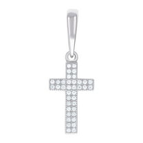 925 Sterling Silver Mens 1.2ct Moissanite Cross Religious Charm Pendant 23.5x10.5mm Wide Necklace for Men