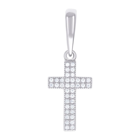 925 Sterling Silver Mens 1.2ct Moissanite Cross Religious Charm Pendant 23.5x10.5mm Wide Necklace for Men