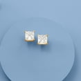 thumbnail image 5 of Ross-Simons 1.00 ct. t.w. Princess-Cut CZ Stud Earrings in 14kt Yellow Gold, Women's, Adult, 5 of 5