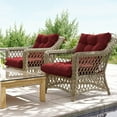 thumbnail image 6 of Snubbull Swing Cushions Set of 2, 42" × 21" × 5" Waterproof Rocking Chair Cushions with Ties for Outdoor Indoor Single Seat Cushions, Burgundy, 6 of 7