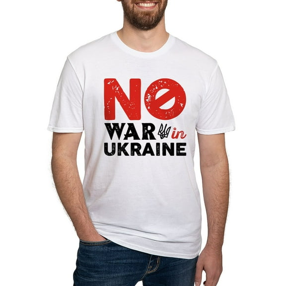 CafePress - No War In Ukraine Fitted T Shirt - Fitted T-Shirt, Vintage Fit Soft Cotton Tee