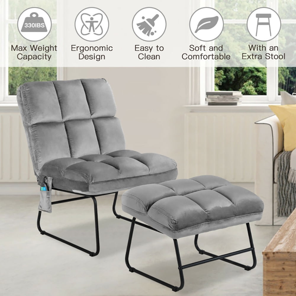 Finihen Massage Recliner Chair, Velvet Massage Recliners with Ottoman Remote Control and Side Pocket, for Living Room, Bedroom, Gray Finihen Massage Recliner Chair, Velvet Massage Recliners with Ottoman Remote Control and Side Pocket, for Living Room, Bedroom, Gray