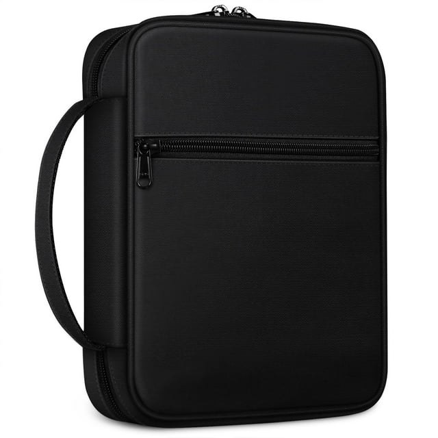 Funda de transporte para Biblia FINPAC, bolsa de iglesia negra, 29 x 20 x 6 cm