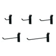 thumbnail image 2 of Slatwall Accessories: Pack of 25 Slatwall Hooks with Integrated Mounting Bracket  6mm Diameter Tubing  Black  Assorted Sizes (2"  4"  6"  8"  10") - Versatile Slat Wall Accessory for Retail Display, 2 of 2