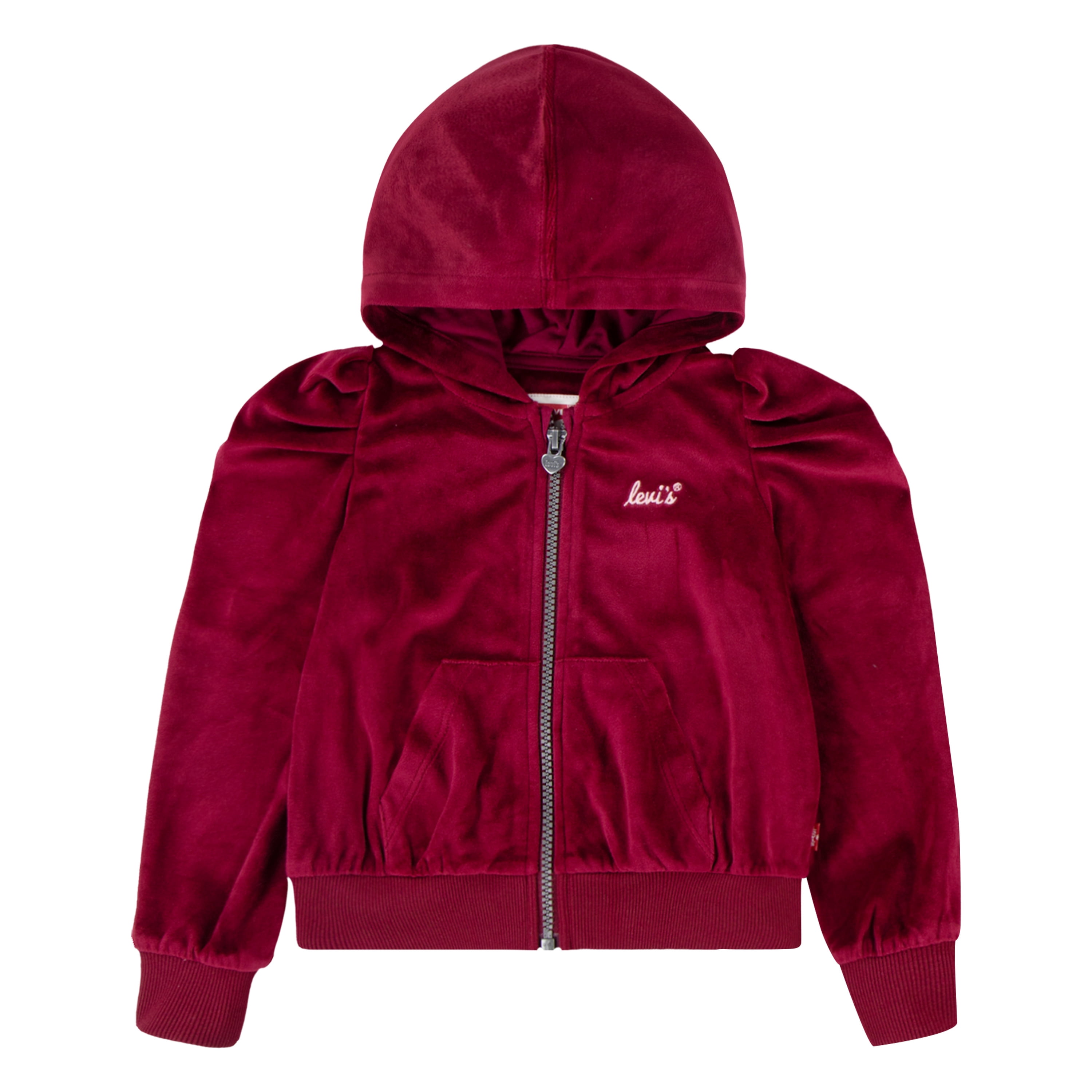 Levi Girls Full Zip Velour Hoodie, Size 4-6X