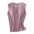 thumbnail image 2 of YHAJDS Women Built In Bra Tank Tops Solid Color Round Neck Sleeveless Bralette Top For Casual Wear In Warm Weather, 2 of 4