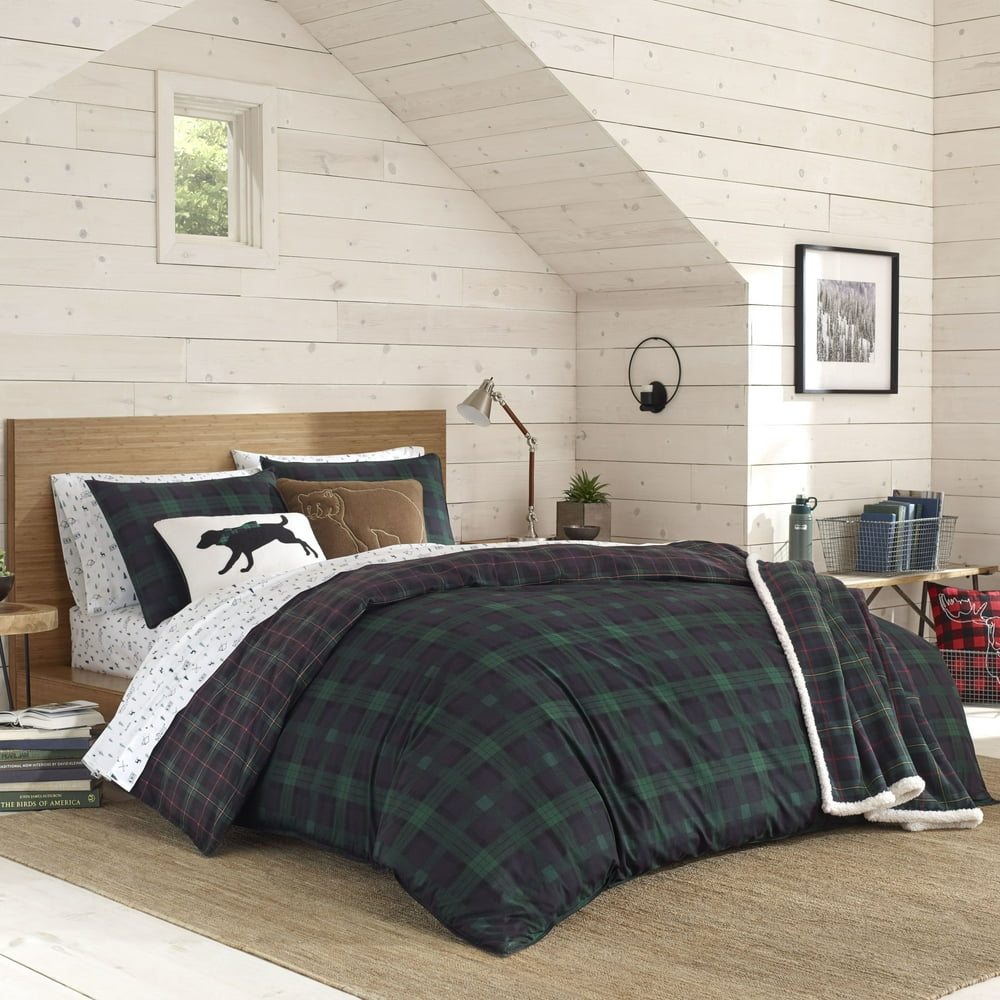 Eddie Bauer Woodland Tartan Green Comforter Set, Full/Queen Walmart