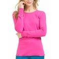 thumbnail image 1 of peaches med couture women's 4859 long sleeve underscrub tee shirt- lotus pink- x-small, 1 of 5
