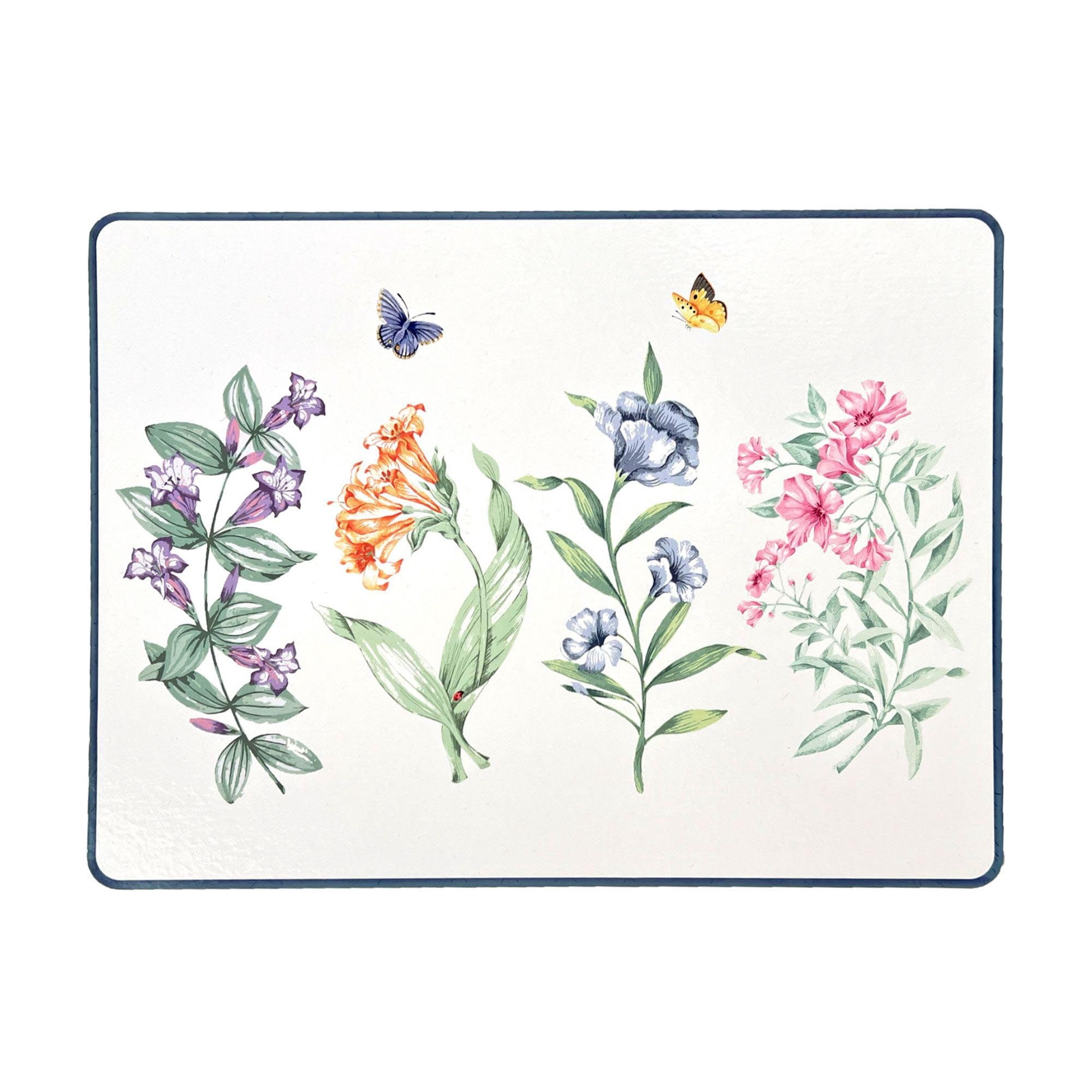 Lenox Butterfly Meadow Garden Cork Placemats, Set of 4, Multicolor, 12"W x 16"L