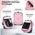 thumbnail image 2 of Baby Car Seat Cover, Caveen Infant Carseat Canopy, Warm Plush Minky Dots Shield Covers, with Breathable Mesh Window, Enlarge Space, Pink, 2 of 6