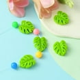 thumbnail image 5 of Monstera Leaf Food Grade Eco-Friendly Silicone Focal Beads Chewing Beads For Teethers DIY Nursing Necklaces Making Lawn Green 23x21x7mm Hole: 2mm, 5 of 5