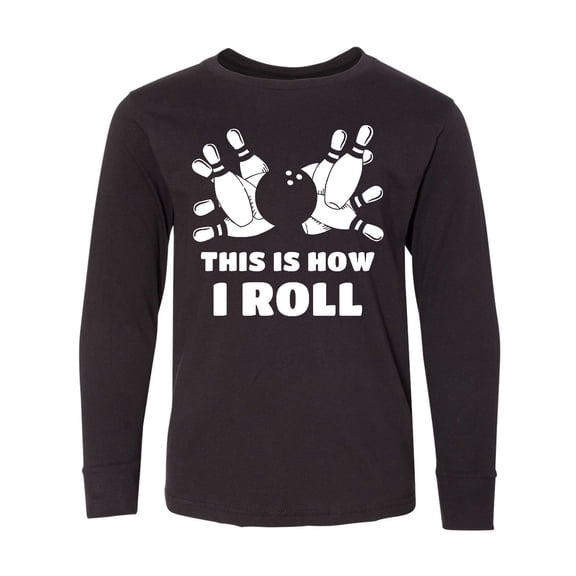 Inktastic How I Roll Bowling Long Sleeve Youth T-Shirt