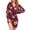 Red Floral, variant on Ekouaer Women's Nightshirt Long Sleeve Button Down Nightgown V-Neck Sleepwear Pajama Dress