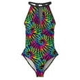 thumbnail image 3 of Tie Dye Pinwheels Swimsuit Sexy Colorful Print Ladies Swimwear One Piece Fashion Swimsuits Vaion Bath Push Up Mesh Beachwear, 3 of 7