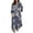 Blue, variant on VEKDONE Women's Plus Size Dresses 3/4 Sleeve Hawaiian Tropical Leaf Printed Dress Casual Peplum Dress Green,XXXXL
