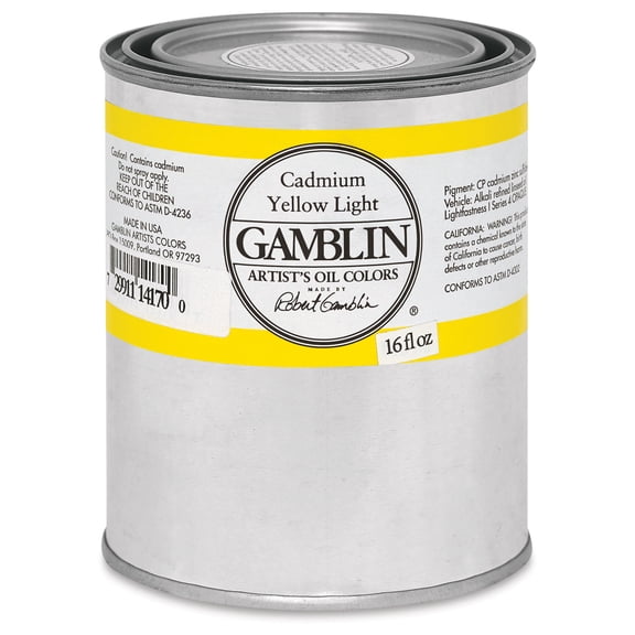 Gamblin Artist's Oil Color - Cadmium Yellow Light, 16 oz Can