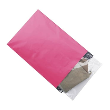 WiiGreen Enveloppes Poly, Auto-Scellantes, Poly, Expédition, avec Bande Adhésive, 11x15 Pouces, Rose Vif, 100 Unités