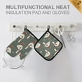 thumbnail image 4 of Yayeee Oven Mitts and Pot Holder Set of 2 Heat Resistant Kitchen Gloves Baking Hot Pad, Winter Goose, 4 of 5