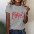 thumbnail image 2 of VKOYWKM Womens Valentine T Shirts Romantic Love Heart Graphic Tee Tops Short Sleeve Casual Crew Neck Love Heart T-Shirts Happy Valentines Day Shirts, 2 of 6
