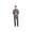 Gray, variant on Men Apollo King Banded Collarless suit Mandarin 5 Button Wide leg M5-3 Gray New